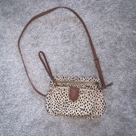 Tan & Black Dalmatian Shoulder Bag and Clutch Wallet Set of 2 - Picture 3 of 15